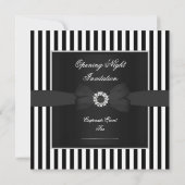 Formele zwarte Stropdas Dinner Black White Stripe  Kaart (Achterkant)