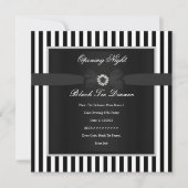 Formele zwarte Stropdas Dinner Black White Stripe  Kaart (Voorkant)