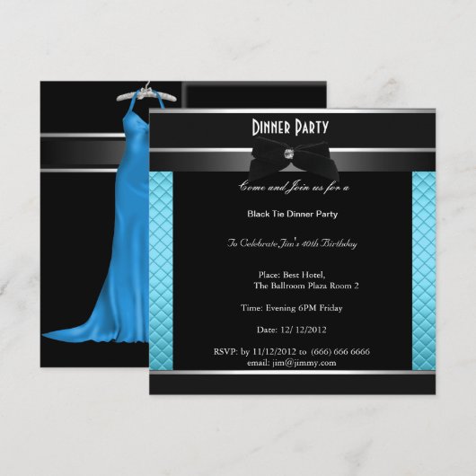 Formele zwarte Stropdas geboortedag Kaart (Voorkant / Achterkant)