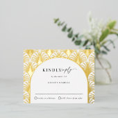 Formele Zwarte Stropdas Gouden Art Deco Wedding RS Folie Uitnodiging Briefkaart (Staand Voorkant)