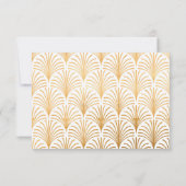 Formele Zwarte Stropdas Gouden Art Deco Wedding RS RSVP Kaartje (Achterkant)