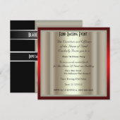 Formele zwarte Stropdas, uitnodiging voor binnenpa (Voorkant / Achterkant)