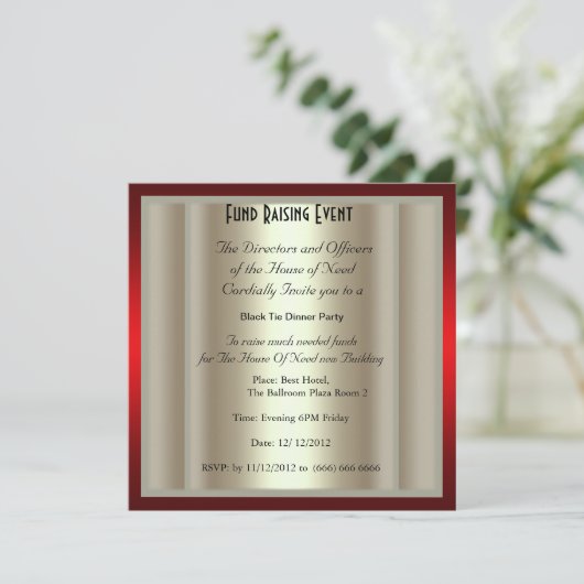 Formele zwarte Stropdas, uitnodiging voor binnenpa (Staand voorkant)