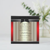 Formele zwarte Stropdas, uitnodiging voor binnenpa (Staand voorkant)