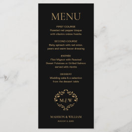 Formele zwarte stropdas Wedding Crest Monogram Cus Menu
