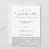 FORMELE ZWARTE WHITE STRIPE LINE WORKSHOP-GEBEURTE KAART (Voorkant)