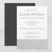 FORMELE ZWARTE WHITE STRIPE LINE WORKSHOP-GEBEURTE KAART (Voorkant / Achterkant)