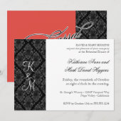 Formele zwarte witte Damask repetitie Invitae Kaart (Voorkant / Achterkant)