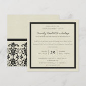 FORMELE ZWARTE WITTE DAMASKCLASSIC WORKSHOP-GEBEUR KAART (Voorkant / Achterkant)