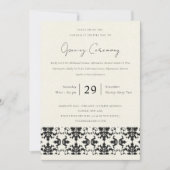 FORMELE ZWARTE WITTE DAMASKGROENEN DIE CEREMONIE O KAART (Voorkant)