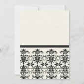 FORMELE ZWARTE WITTE DAMAST GROOT OPENINGSCEREMONI KAART (Achterkant)