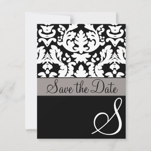 Formele zwarte/witte dijband sparen de Datum Save The Date (Voorkant)