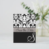Formele zwarte/witte dijband sparen de Datum Save The Date (Staand voorkant)