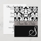 Formele zwarte/witte dijband sparen de Datum Save The Date (Voorkant / Achterkant)