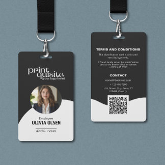 Formele Zwarte Witte Zakelijke & Evenementen ID—Kl Badge