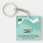 Formentera Balearic Island Map Reisposter Sleutelhanger (voorkant)