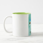 Formentera Balearic Island Map Reisposter Tweekleurige Koffiemok (Links)