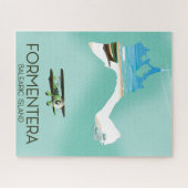 Formentera Balearisch eiland Kaart Reisposter Legpuzzel (Horizontaal)
