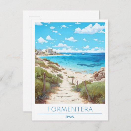 Formentera Spanje Reizen Briefkaart (Voorkant / Achterkant)