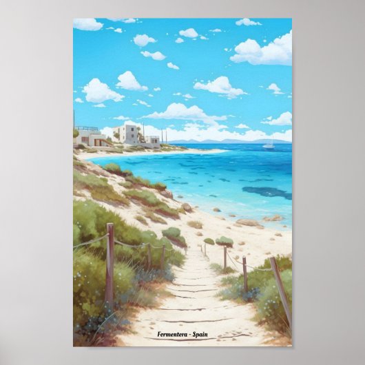 Formentera Spanje Reizen Poster (Voorkant)