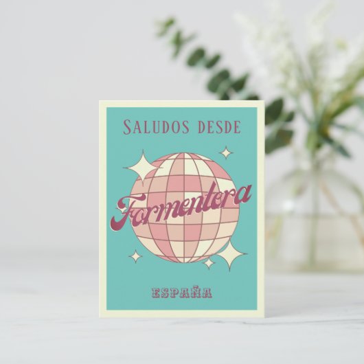 Formentera Spanje vakantie retro Briefkaart (Staand voorkant)