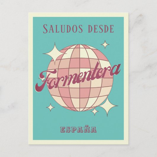 Formentera Spanje vakantie retro Briefkaart (Voorkant)