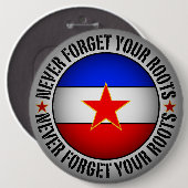 Former Yugoslavia - Never Forget Your Roots  Ronde Button 6,0 Cm (Voorkant /achterkant)
