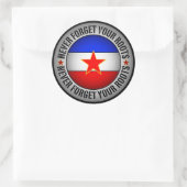 Former Yugoslavia - Never Forget Your Roots  Ronde Sticker (Tas)