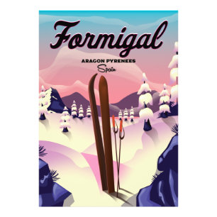 Formigal Aragon Spain ski poster. Foto Afdruk