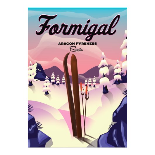 Formigal Aragon Spain ski poster. Foto Afdruk (Voorkant)