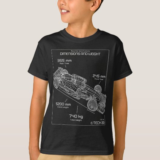 Formula Race Car Specifications Team Racing fan en T-shirt (Voorkant)