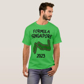 Formula Singapore 2023 Racing Circuit Car Map frie T-shirt (Voorkant volledig)