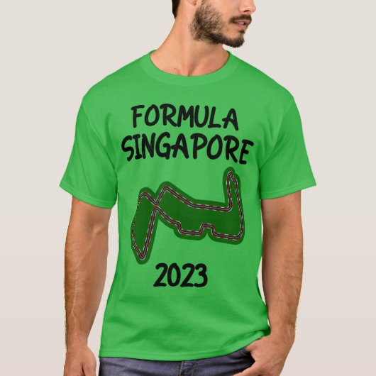 Formula Singapore 2023 Racing Circuit Car Map frie T-shirt (Voorkant)