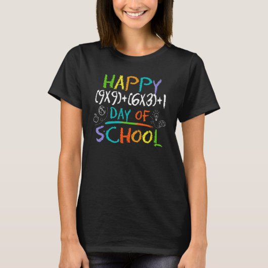 Formule 100 dagen wiskunde op school 100e dag t-shirt (Voorkant)