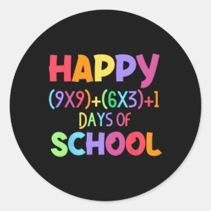 Formule 100 dagen wiskunde van leerkracht Leerster Ronde Sticker