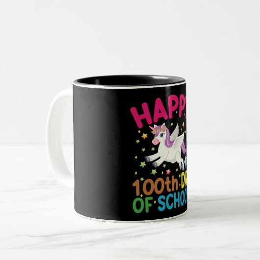 Formule 100 dagen wiskunde van leerkracht Leerster Tweekleurige Koffiemok (Voorkant links)