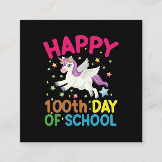 Formule 100 dagen wiskunde van leerkracht Leerster Vierkante Visitekaartje (Voorkant)