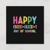 Formule 100 dagen wiskunde van leerkracht Leerster Vierkante Visitekaartje (Voorkant)