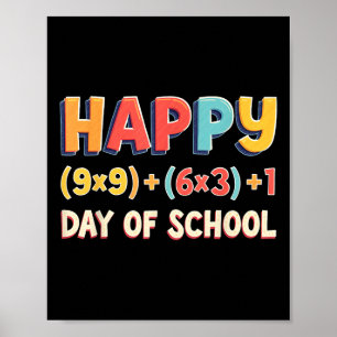 Formule 100 dagen wiskunde van schooljongens meisj poster