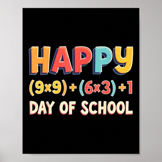 Formule 100 dagen wiskunde van schooljongens meisj poster (Voorkant)
