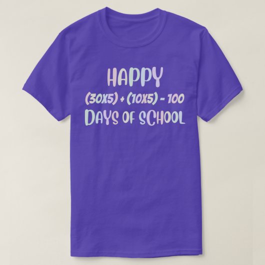 Formule 100 dagen wiskunde van schoolleraar t-shirt (Design voorkant)