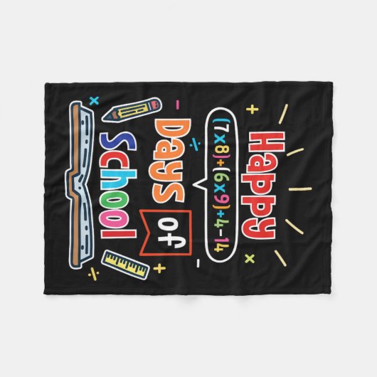 Formule 100 schooldagen Happy 100th Day of School Fleece Deken (Voorkant (Horizontaal))