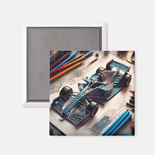 Formule 1-auto magneet (Voorkant / Achterkant)