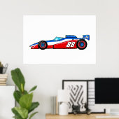 Formule 1 raceautoprintillustratie poster (Thuiskantoor)