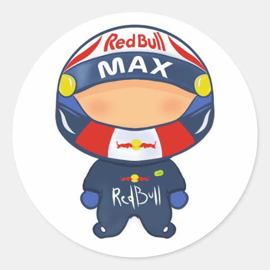 Formule 1-Sticker RedBull Max Verstappen Ronde Sticker (Voorkant)