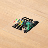 Formule 1-wedstrijd acryl uitnodigingen (Laagn)