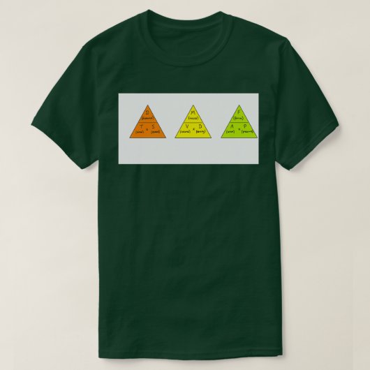 Formule driehoeken voor snelheidsdichtheid en druk t-shirt (Design voorkant)