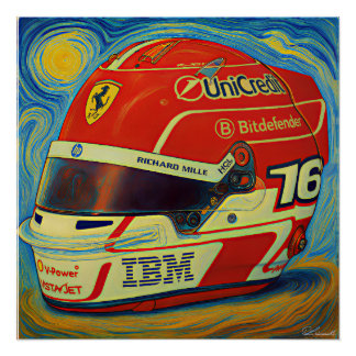 Formule Een Leclerc Helm Perfect Poster