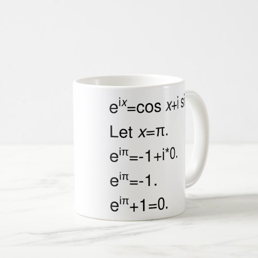 Formule Euler, Derivation of Identity Coffee Mok (Voorkant rechts)