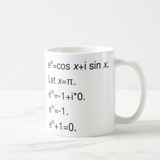 Formule Euler, Derivation of Identity Coffee Mok (Rechts)